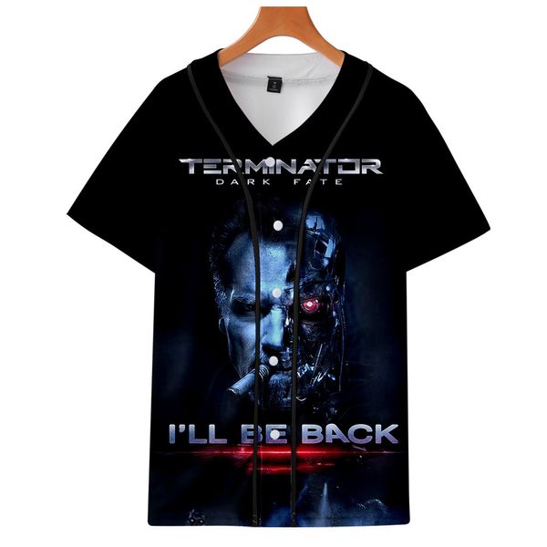 

Terminator Dark Fate Tshirts Мужская дизайнерская футболка Summer 3d Baseball Tees с короткими рукавами,