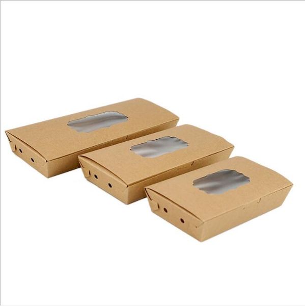 

30pcs kraft paper window box for cookie dessert cake packaging box party sushi take away paper