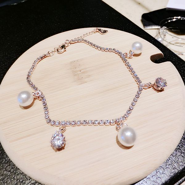 

su xin jewelry korean-style simple small fresh creative bell star flowers fashion rose gold-style womens anklet, Red;blue