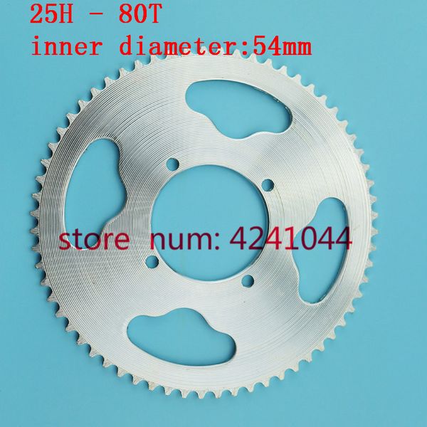 

54mm 80 teeth 25h rear chain sprocket for 2 stroke 47cc 49cc engine chinese mini atv quad 4 wheeler pocket bike scooter goped