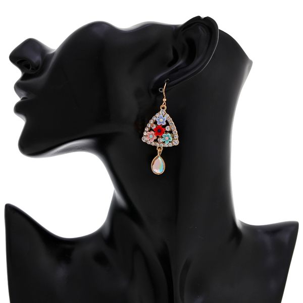 

2020 flower earrings for women fashion rhinestone earring set jewelry for party vintage metal drop earrings gift girls, Silver