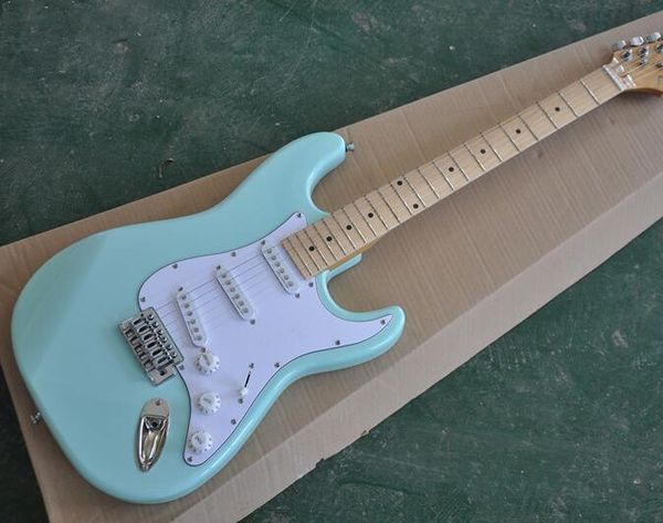 

бесплатная доставка новое поступление! фабрика пользовательских light буле тело электрическая гитара с белой накладкой кленовым грифом, могу