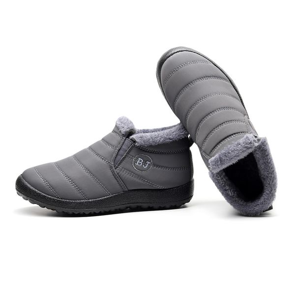 

outdoor boots women winter solid color keep warm ankle boots plus velvet booties zapatos de mujer flat winter warm snow, Black