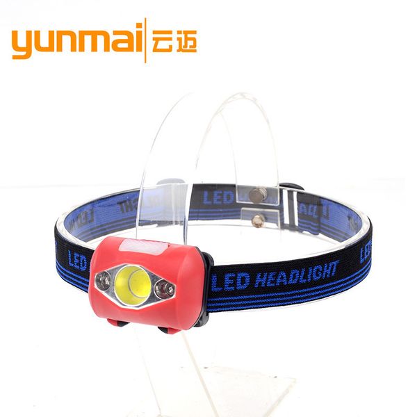 

3led mini- headlights cob work emergency 7 number battery camp illuminating night fishing lamp