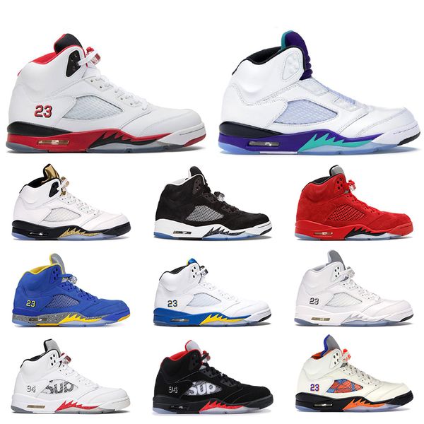 

2019 5s basketball shoes for men 5 Ice Blue LANEY Michigan Desert Camo Blue Suede Fire Red Fresh Prince mens sports sneakers