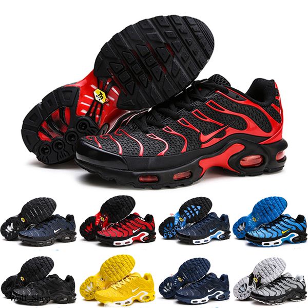 

discount 2020 tn air shoe original mens tn sports shoes air tn plus chaussures requin designer fashion breathable mesh casual sneaker, Black