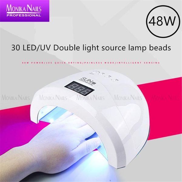 

48w ногтей лампы инфракрасные интеллектуальные индукционные 30 led / uv двойной источник света лампы бисера сушат быстро и эффективно