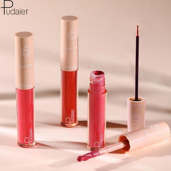 Pudaier 2 In 1 Lipgloss + Lip Liner Lippen Make Fluwelen Matte Vloeibare Lipstick Lippenbalsem Make up 240 stks/partij DHL gratis