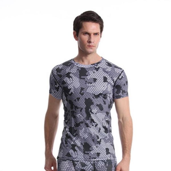 

fashion men running t-shirts short sleeve yoga fitness print casual shirts sport blouse male breathable cycling sportswear#1217, Black;blue