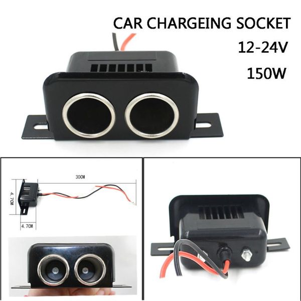 

черный твин сокета 12v водонепроницаемый atv utv тележки автомобиля зарядный адаптер питания автомобиль для питания автомобиля gps прочный #