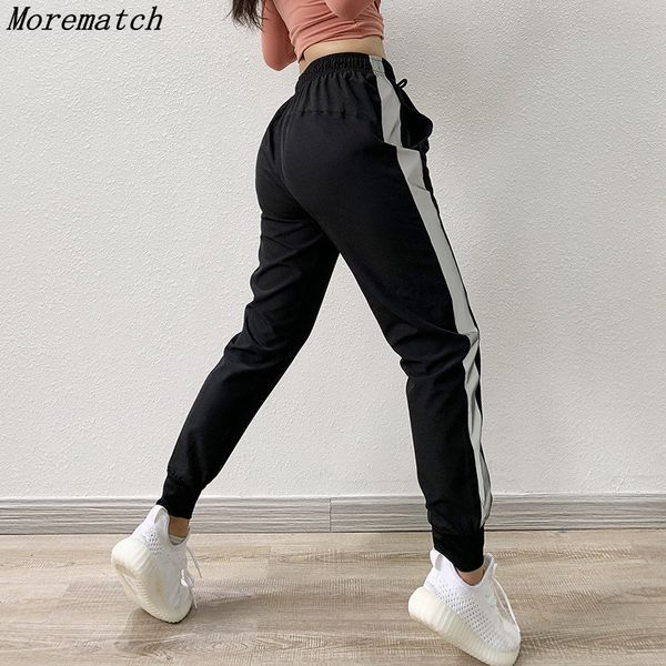 

morematch sport drawstring waist black jogging pants women 2019 outdoor gym running sportswear loose training pants sweatpants, Black;blue