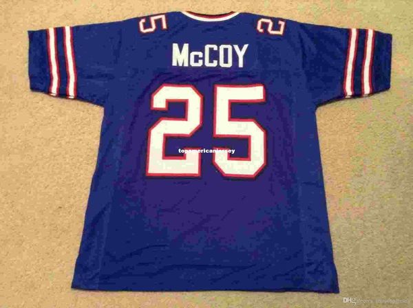 

retro custom sewn stitched #25 lesean mccoy blue mitchell & ness jersey s-5xl,6xl men's football jerseys rugby, Black;blue