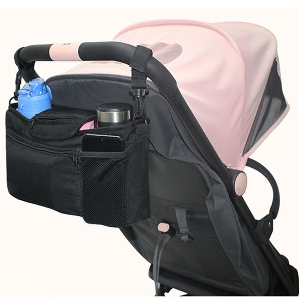 

baby bag with hooks shoulder straps milk bottle holder hanging bag parents cup holder pushchair accessories