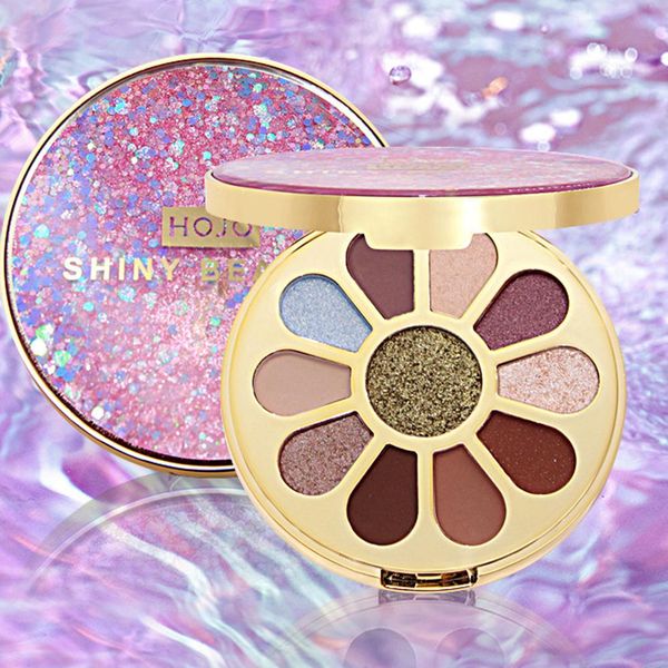 

flower waterproof 11 color glitter eyeshadow palette silky non smudge eye makeup fashion