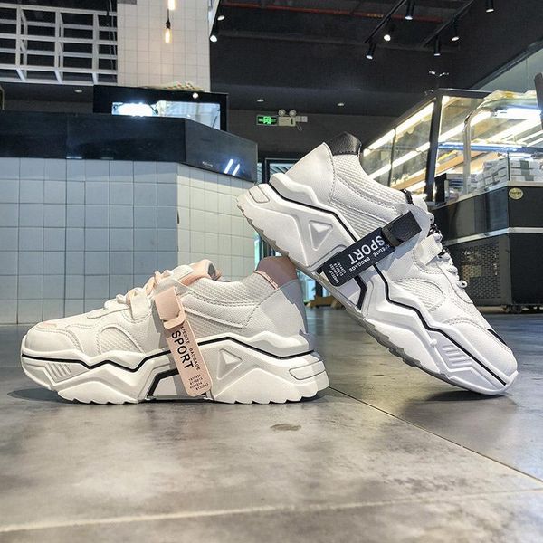 

daddy shoes women 2019 summer new mesh breathable thick bottom white shoes sneakers running shoes ins tide size 35-40, Black