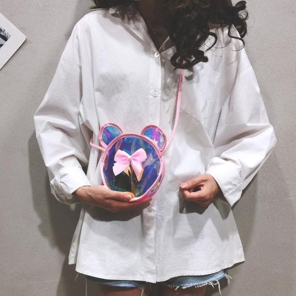 

лазерная crossbody сумка для женщин candy цвет прозрачный мешок плеча пляжа телефон wild mini плеча