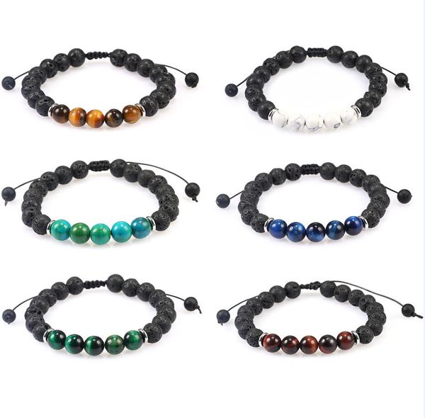 

гоѬие 8мм из биеѬа пѬиѬодне вђлканиекий игѬовй глаз камен бѬале lava rock, Black