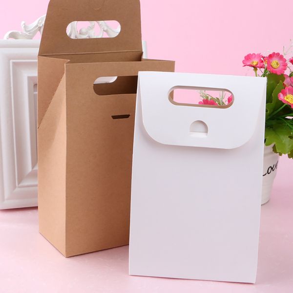 

50pcs paper bag brown kraft paper bag gift bags packing biscuits candy bread cookie bread nuts snack baking seal package