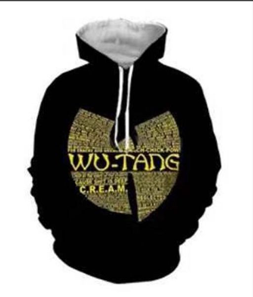 

mens designer new fashion cool sweatshirt hoodies men women 3d print wu tang clan fashion style streetwear long sleeve clotheso6y3, Black