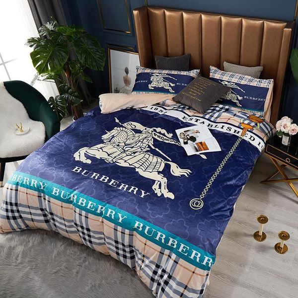 Horse Grid Print Bedding Sets New Navy Queen Bed Cover Sets King