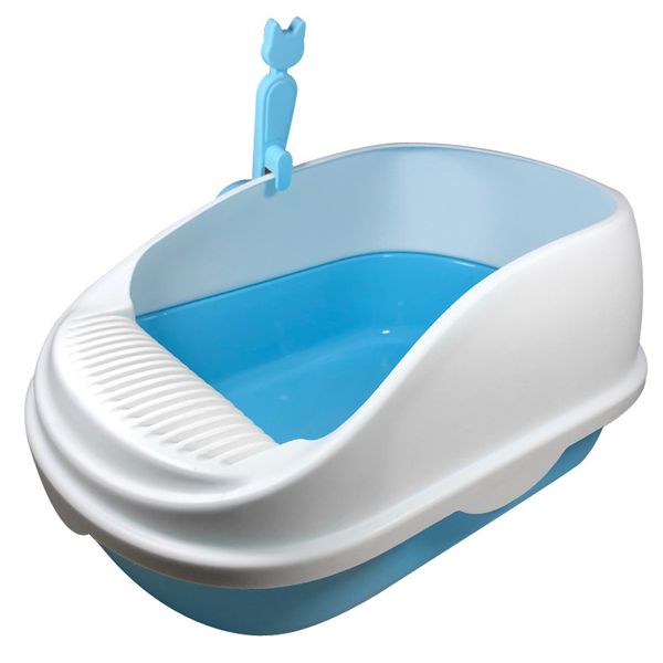 

2019 новый стиль cat помет бассейна полузамкнутые помет box большой размер экологичный pet cat туалет