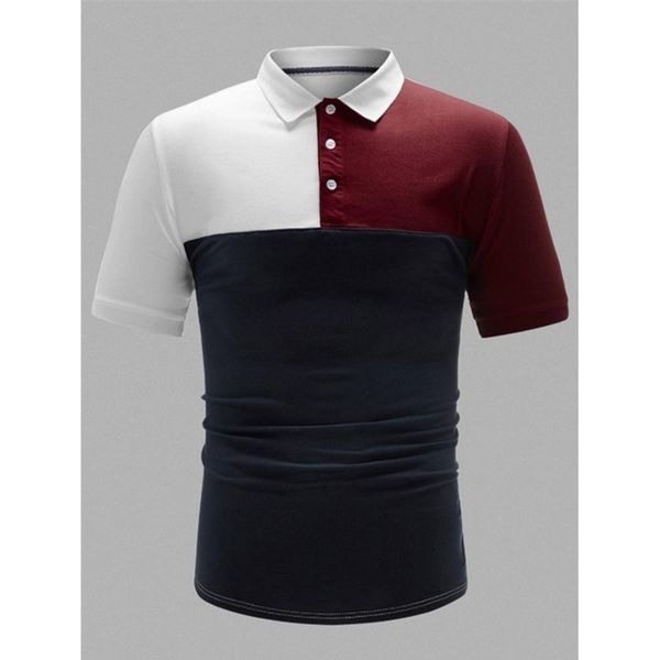 

ropa de hombre 2020 ouma men's spring and summer new color matching urban fashion cotton short-sleeved t-shirt chemise homme, White;black