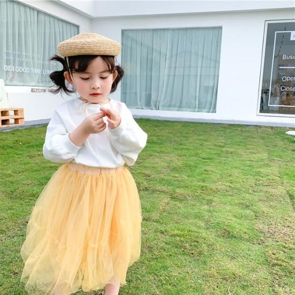 

girls summer skirts 2020 spring girls solid color tulle tutu skirts children clothing prette skirt for girl wholesale