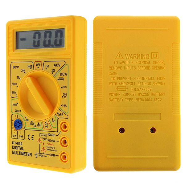 

professional dt832 digital multimeter lcd dc ac voltmeter ammeter ohm tester