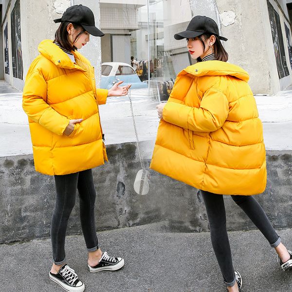 

back season down cotton girls long fund cotton-padded clothes woman easy bf student winter loose coat thickening, Tan;black