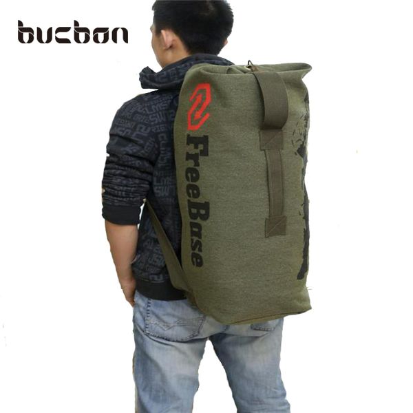 

bucbon sturdy canvas outdoor travel luggage army bag camping hiking rucksack women men tactical backpack mochila hac016