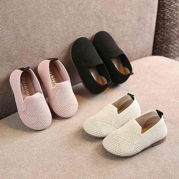 

new baby girl knitted hollow princess shoes spring 2019 korean children's net cloth toddler shoes super soft and comfortable, Black;red