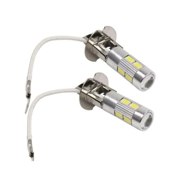 

1pcs aluminum h3 10 led 5630 smd fog light led highlight auto bulb tail turn driving light high beam white/ice blu