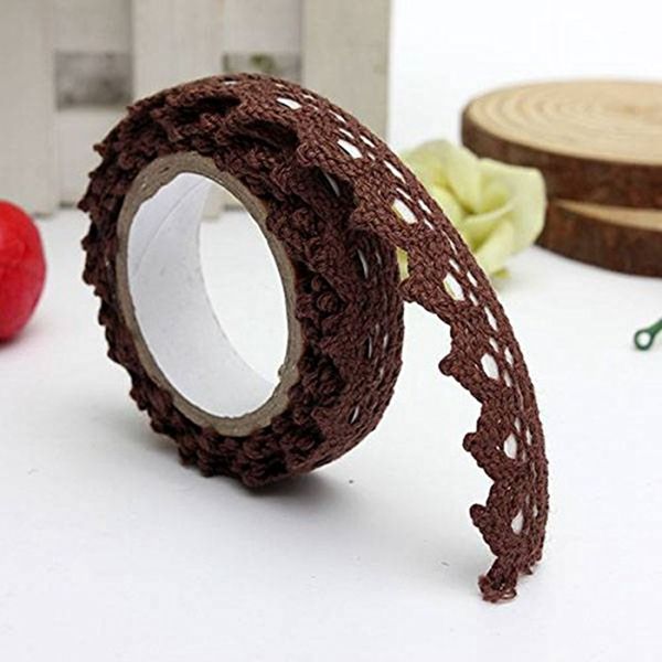 

1x decoration band christmas ribbon lace wedding gift on 1.8 * 170cm coffee