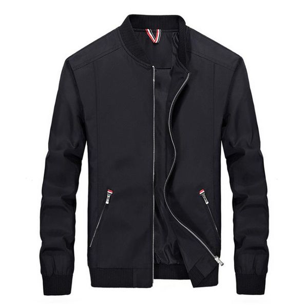 

waggie's walker 2020 spring new korean business casual solid color slim zipper stand collar trend long sleeve young men jacket, Black;brown