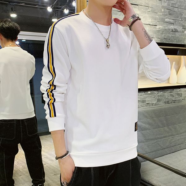 

mens hoodies sweatshirt neck 2021 male streetwear long patchwork o men hoodie pullover hoody sleeve brand sweatshirts clothing ungow, Black