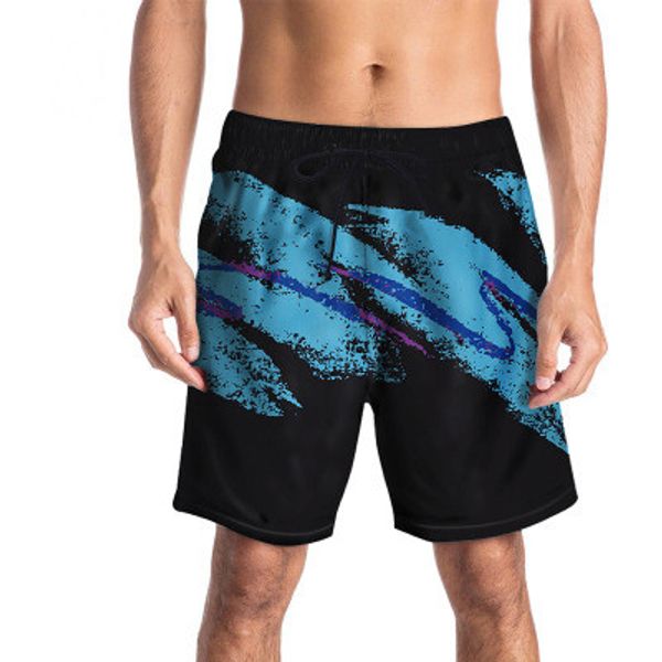 

2019 summer new men's casual beach pants 3d graffiti print casual street quick-dry men's shorts sale, White;black
