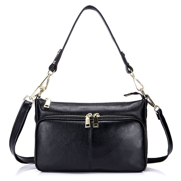 

small bag women's new fashion leather ladies shoulder practical multi-layer zipper messenger bag