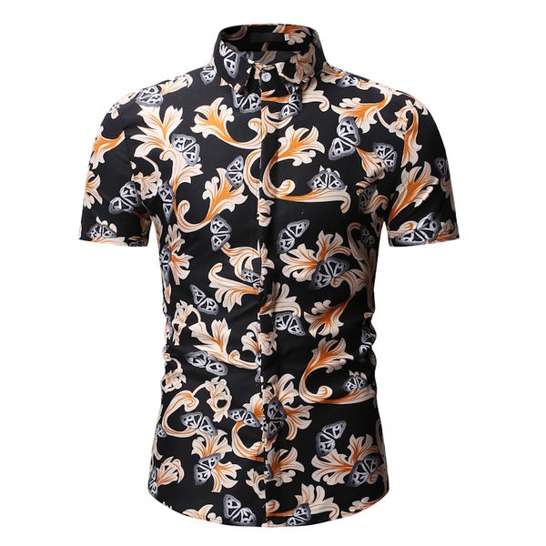 

short sleeve shirt mens shirts casual slim fit printed summer shirt beach wear holidays hawaiian clothing fashion oversized, White;black