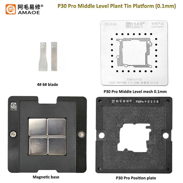 

amaoe middle level plant tin mesh/cpu steel net for huawei p30 pro bga reballing stencil platform template