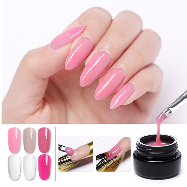 

lilycute poly uv gel for nails extension builder primer manicure base gel semi permanent nail polish lacquer, Red;pink