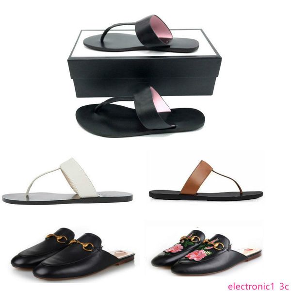 

designer shoes buckle leather sandals princetown shoes flower bee tiger with flats sandals shoes slip-on slippers flip flops beach flats, Black;green