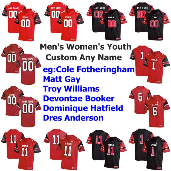 

custom utah utes jerseys kids youth troy williams jersey devontae booker dominique hatfield dres anderson college football jerseys stitched, Black