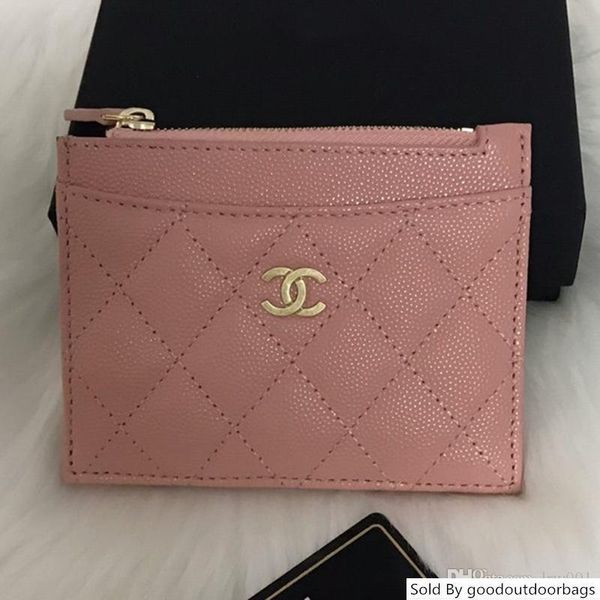 

new women s classic card holder grained calfskin gold-tone metal luxury designer bag women s business card holder fashion casual t