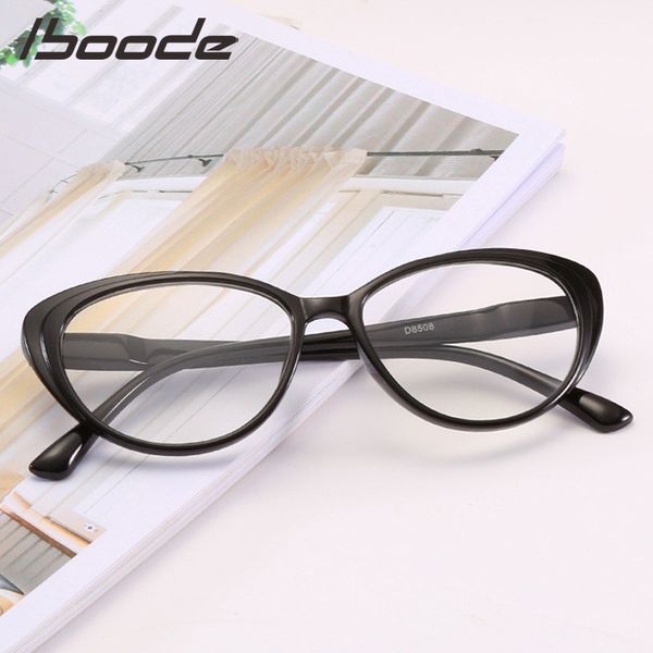

iboode cat eye myopia glasses women men finished nearsighted eyeglasses female male shortsighted eyewear spectacles, Black