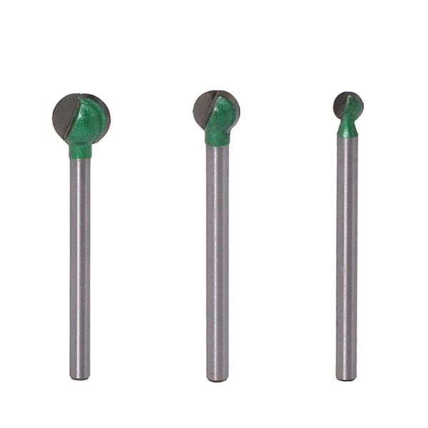 

3pcs 4 6 8 3mm shank spherical pellets ball knife mill cutter for carving machine drill woodworking carving knife cutters graver