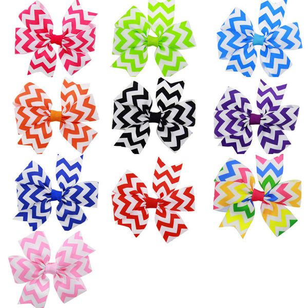 

baby bow hairpins girls grosgrain ribbon wave bows with clip boutique bows hairpins for children kids hair accessories, Slivery;white