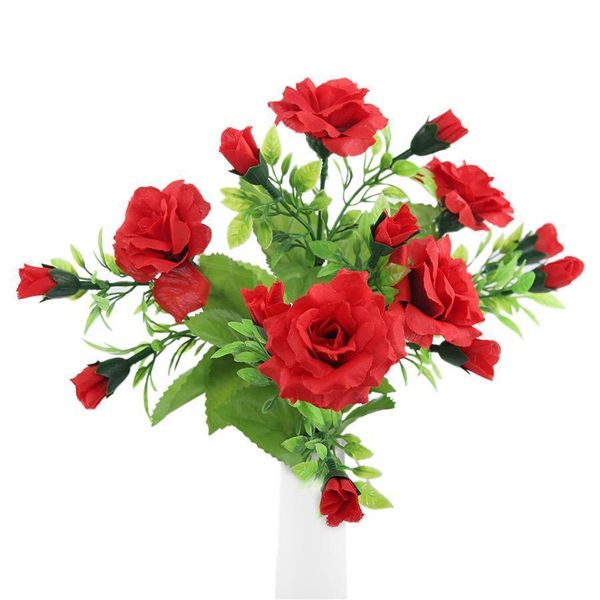 

15 heads французский шелк rose flowers bouquet royal высококлассные поддельный цветок свадебные украшения автомобиля главная граден decor 6