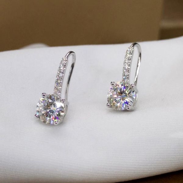 

new 2020 luxury jewelry 925 sterling silver t shape white z cz daimond women wedding gemstones earring hook for lovers' gift