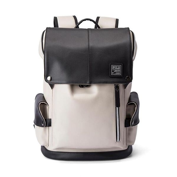 

new fashion brand designer backpack double shoulder bag outdoor traveling bags pu leather schoolbags for men students backpacks