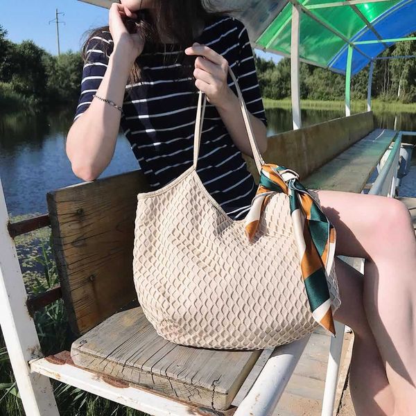

bohemian scarves rattan women handbags hollow canvas female shoulder bags large capacity tote hobos summer beach straw bag purse